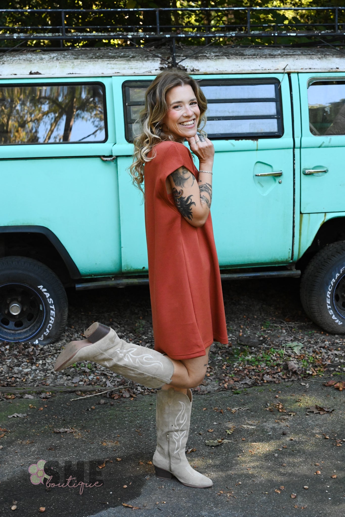 Orange Fiona Dress - She Chester