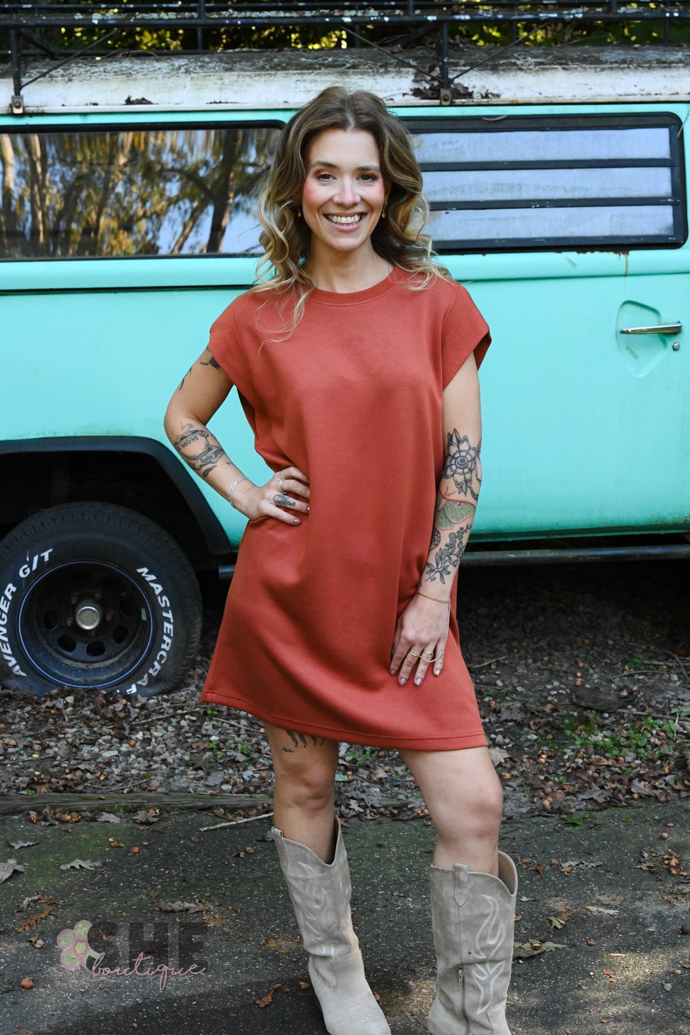Orange Fiona Dress - She Chester