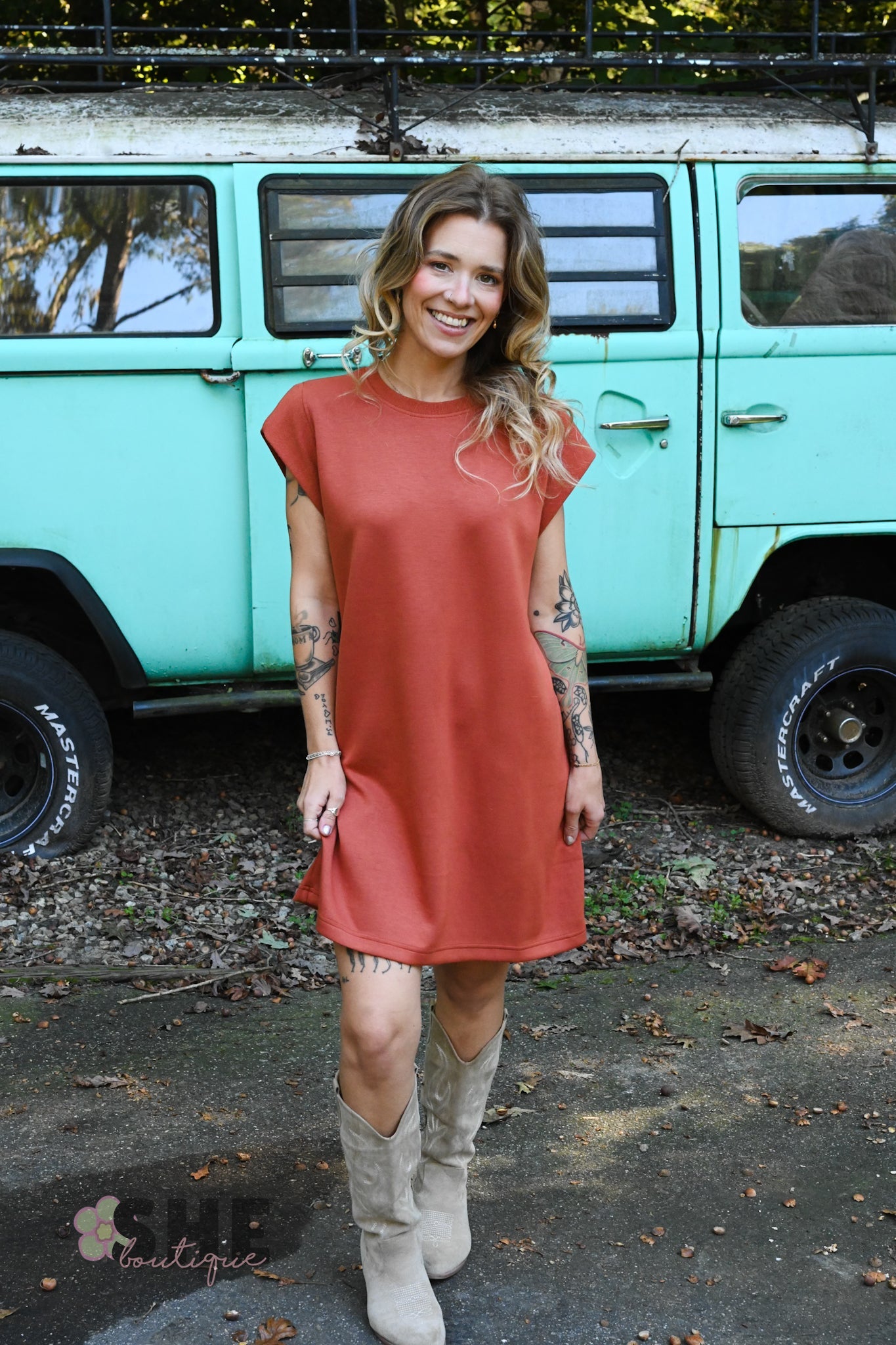 Orange Fiona Dress - She Chester