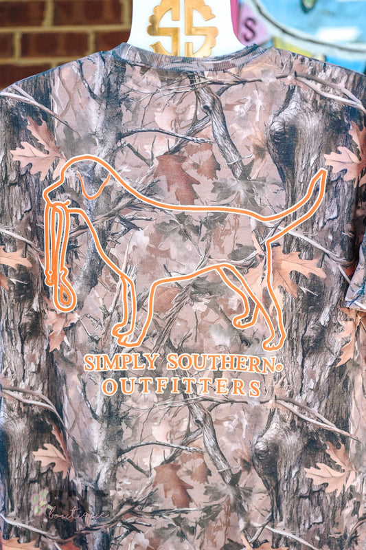 Orange Logo Dog Camo Mineral Wash Tee - She Chester