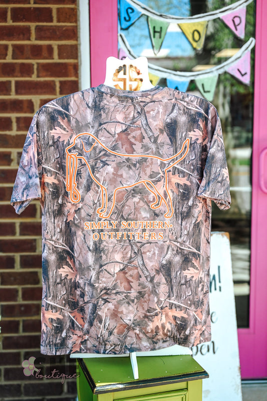 Orange Logo Dog Camo Mineral Wash Tee - She Chester