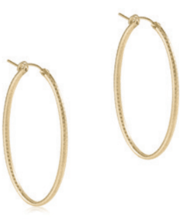 Oval Gold 2'' Hoop - Textured - She Chester