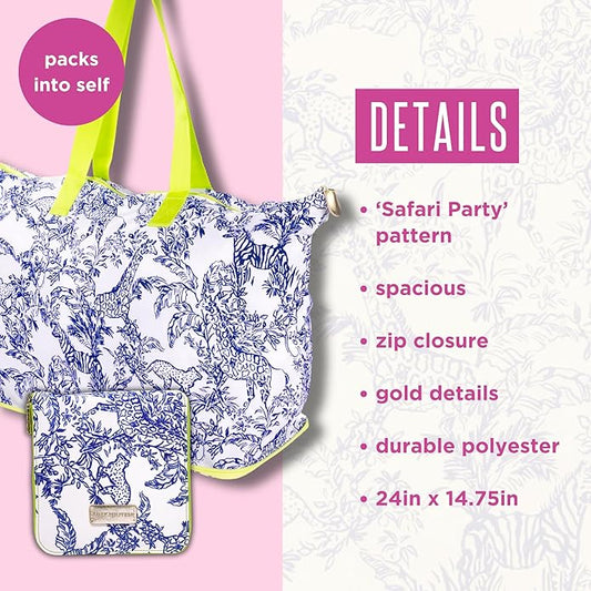 Packable Tote - Safari Party - She Chester