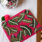 Palm Leaves Hot Pink Beaded Bag - She Chester