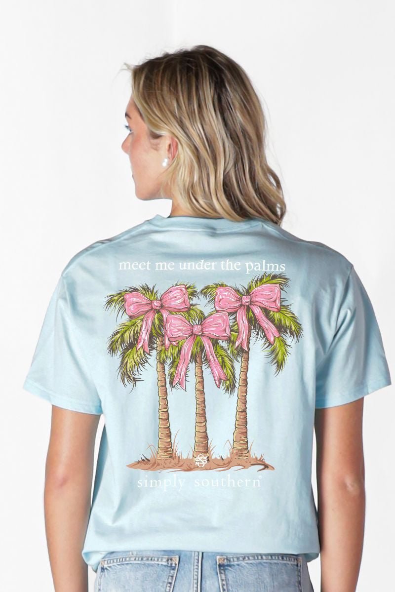Palm with Bow Mineral Wash Tee - She Chester