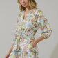 Pany Floral Dabria Split Neck Mini Dress - She Chester
