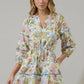 Pany Floral Dabria Split Neck Mini Dress - She Chester