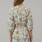 Pany Floral Dabria Split Neck Mini Dress - She Chester