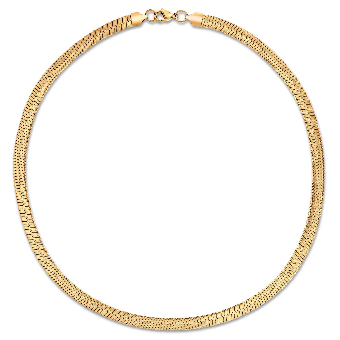 Paola Herringbone Chain Silver Necklace - She Chester