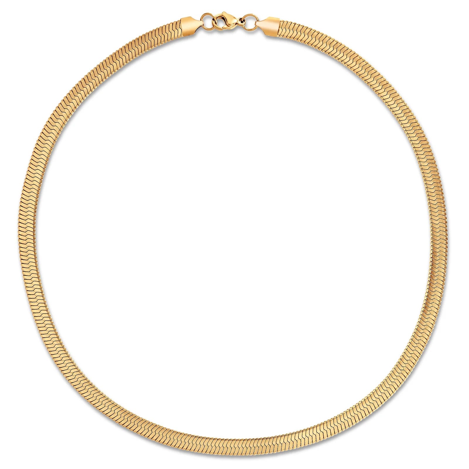 Paola Herringbone Chain Silver Necklace - She Chester