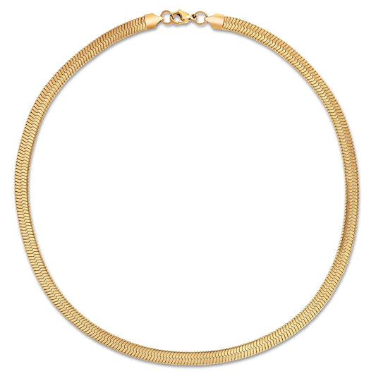 Paola Herringbone Chain Silver Necklace - She Chester