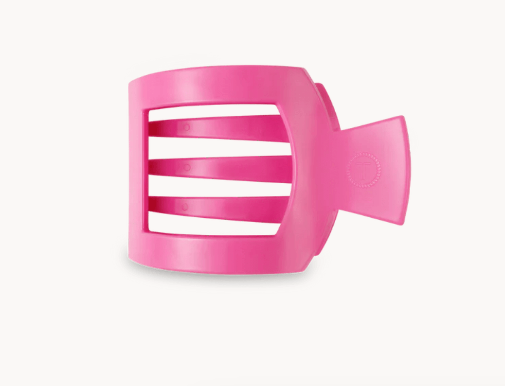Paradise Pink Small Square Flat Hair Clip - She Chester