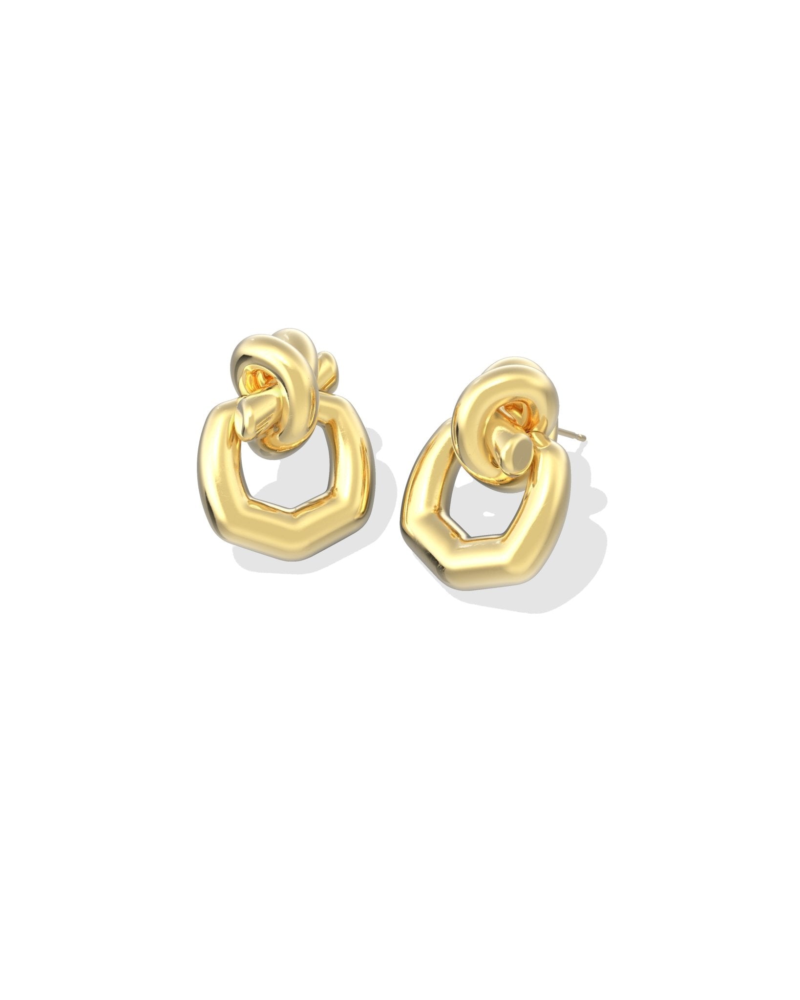 PARKER KNOT OPEN FRAME EARRINGS GOLD - She Chester