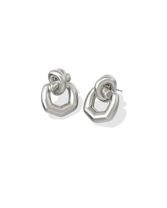PARKER KNOT OPEN FRAME EARRINGS VINTAGE SILVER - She Chester