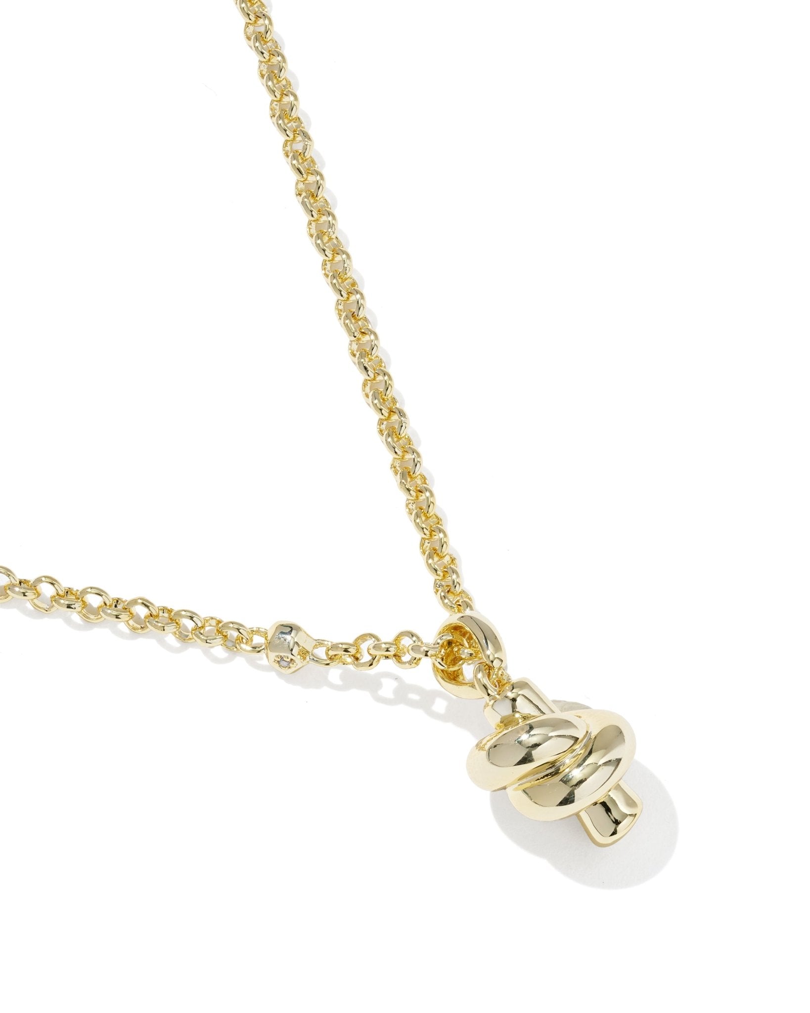 PARKER KNOT SHORT PENDANT NECKLACE GOLD - She Chester