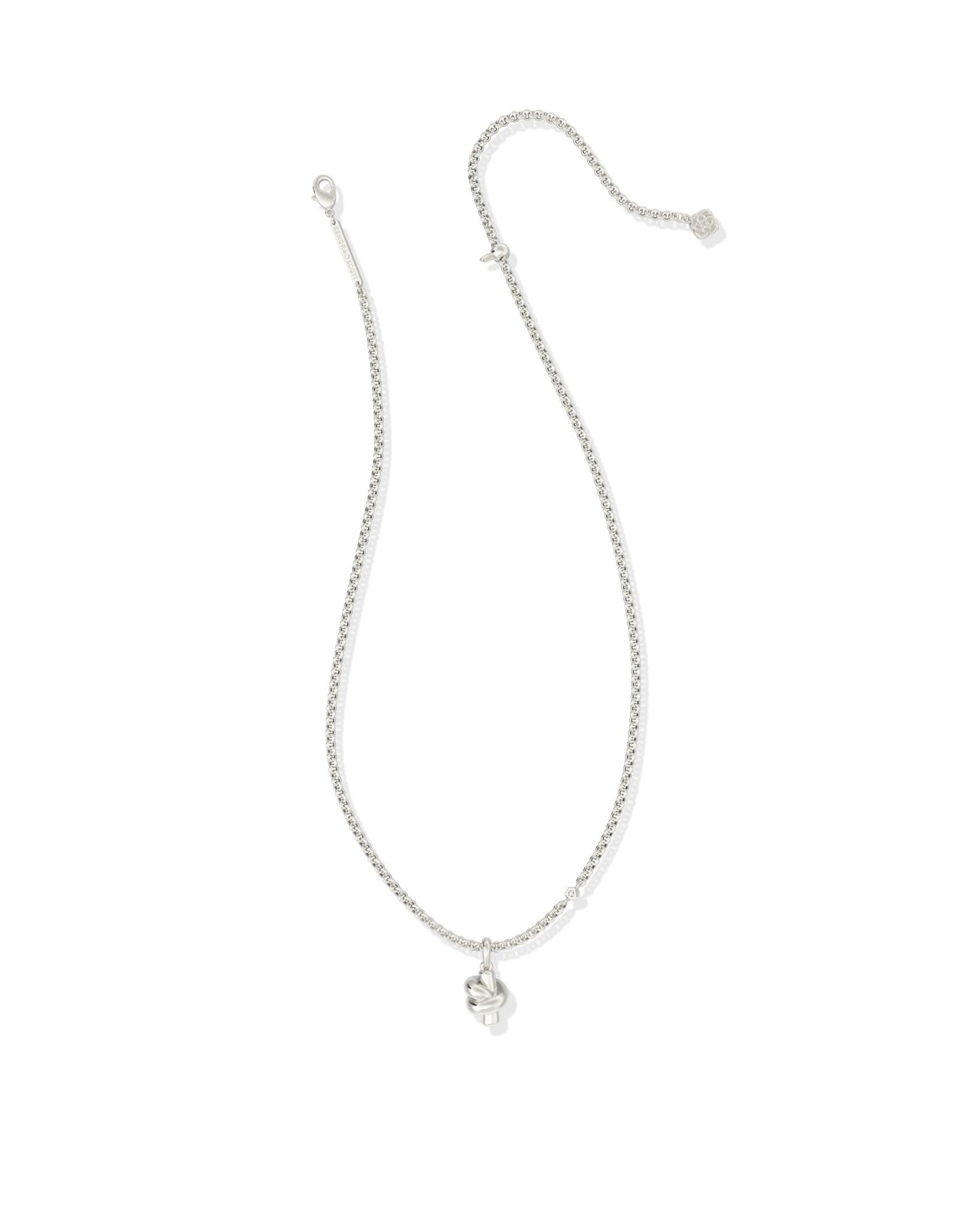 PARKER KNOT SHORT PENDANT NECKLACE SILVER - She Chester