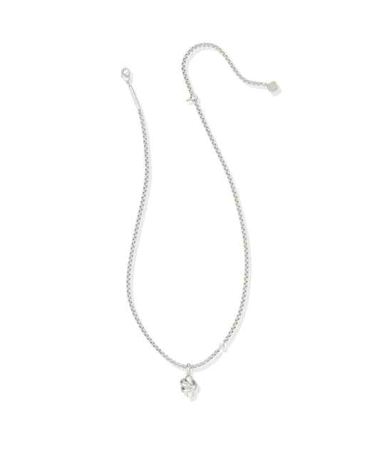 PARKER KNOT SHORT PENDANT NECKLACE SILVER - She Chester