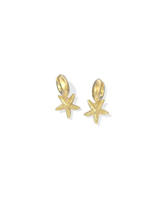PARKER STARFISH HUGGIE EARRINGS GOLD - She Chester