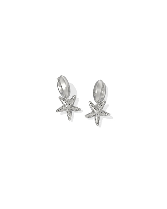 PARKER STARFISH HUGGIE EARRINGS VINTAGE SILVER - She Chester