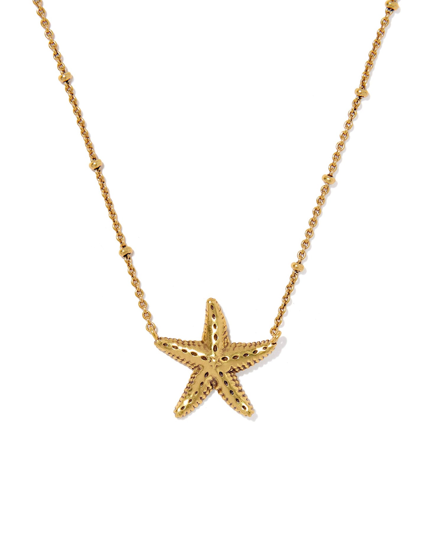PARKER STARFISH METAL SHORT PENDANT NECKLACE VINTAGE GOLD - She Chester