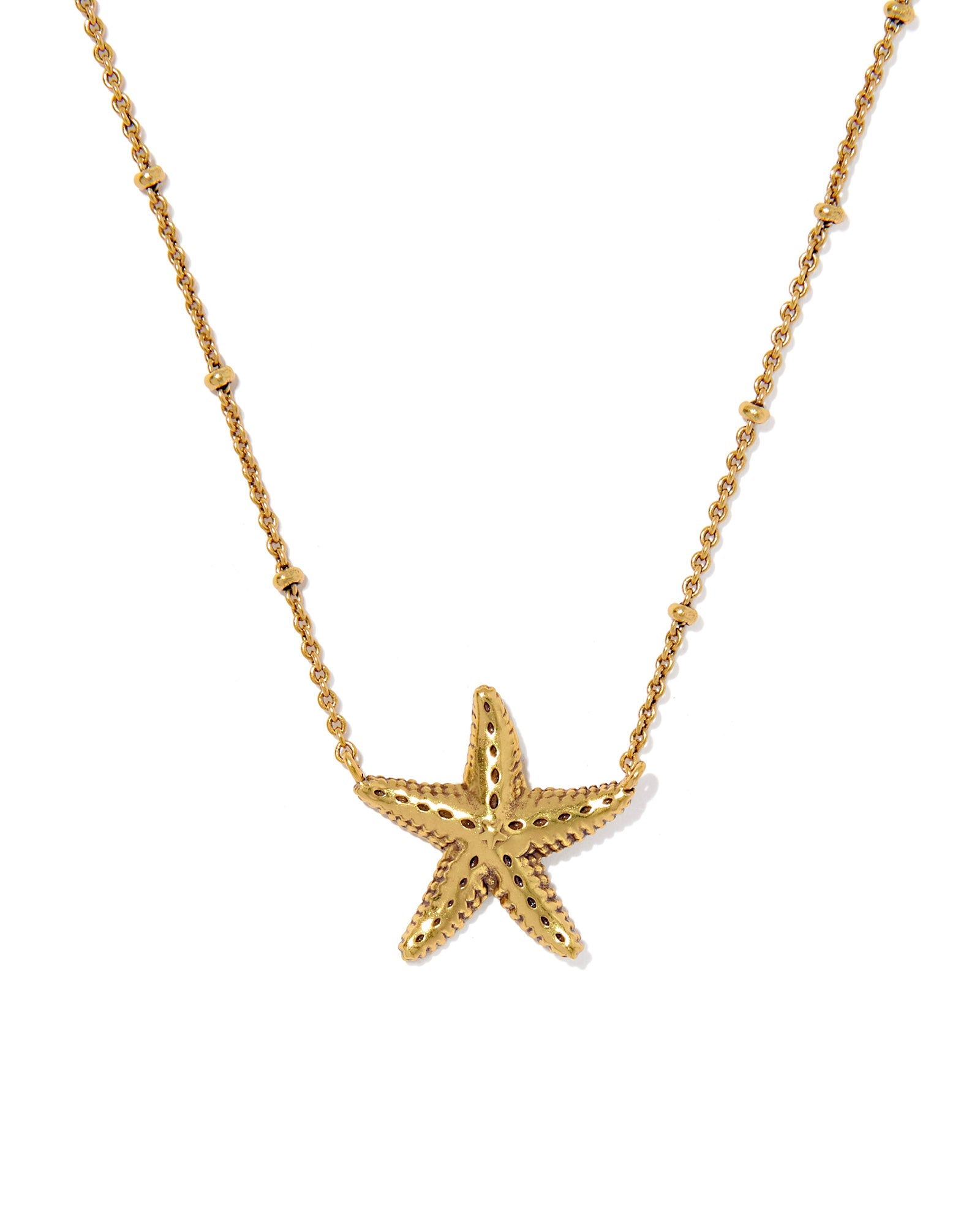 PARKER STARFISH METAL SHORT PENDANT NECKLACE VINTAGE GOLD - She Chester