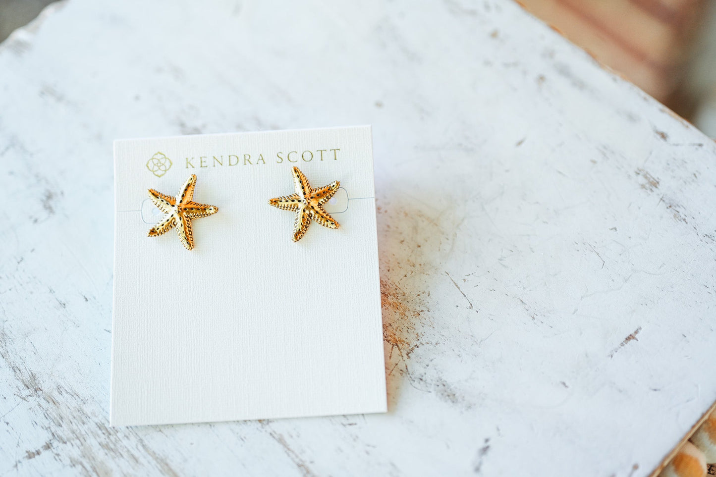 PARKER STARFISH METAL STUD EARRINGS VINTAGE GOLD - She Chester