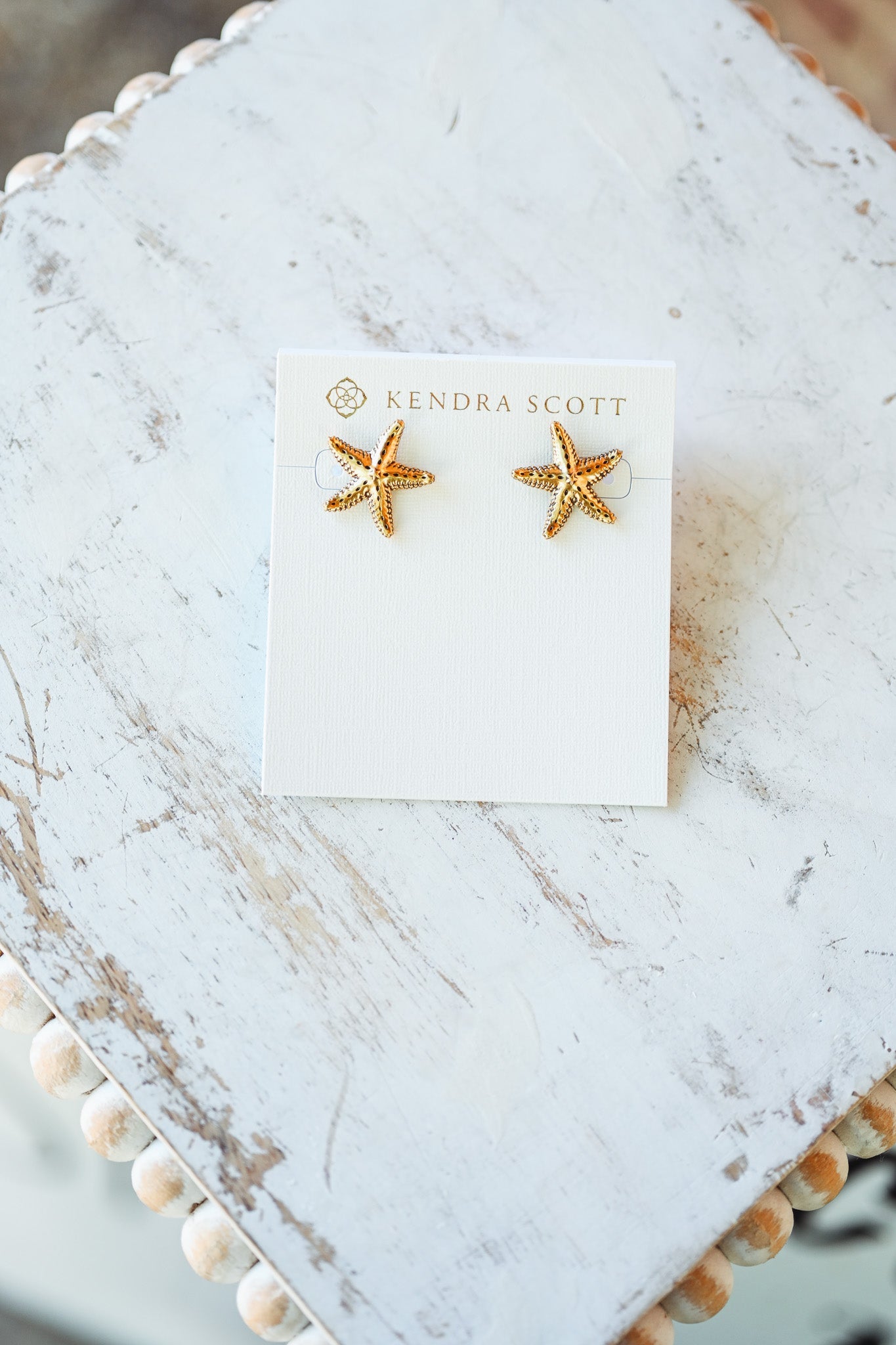 PARKER STARFISH METAL STUD EARRINGS VINTAGE GOLD - She Chester