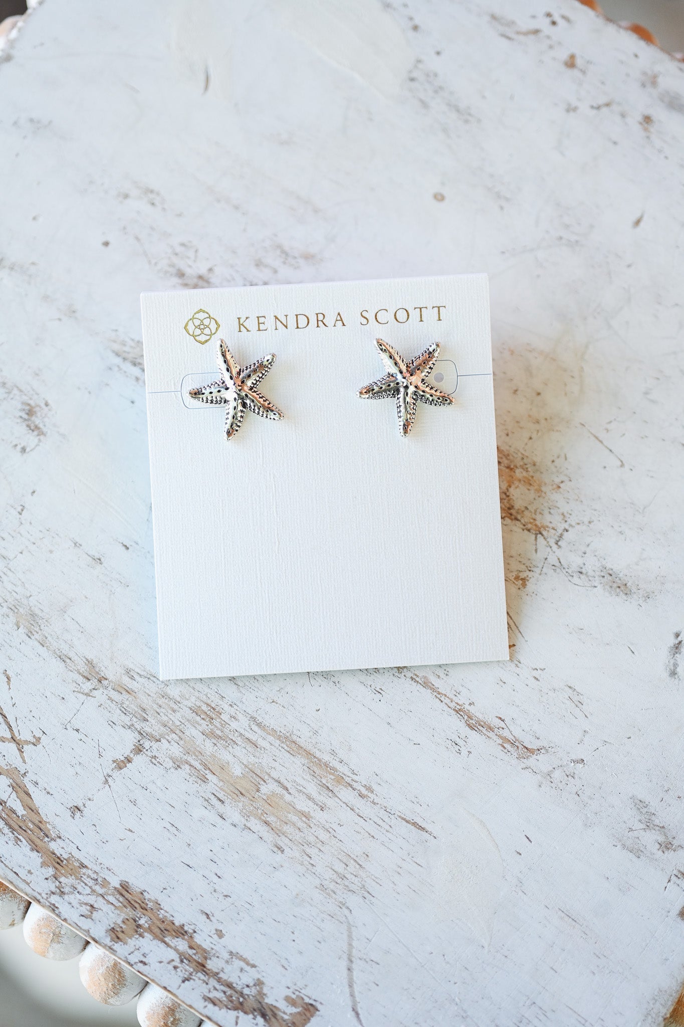 PARKER STARFISH METAL STUD EARRINGS VINTAGE SILVER - She Chester