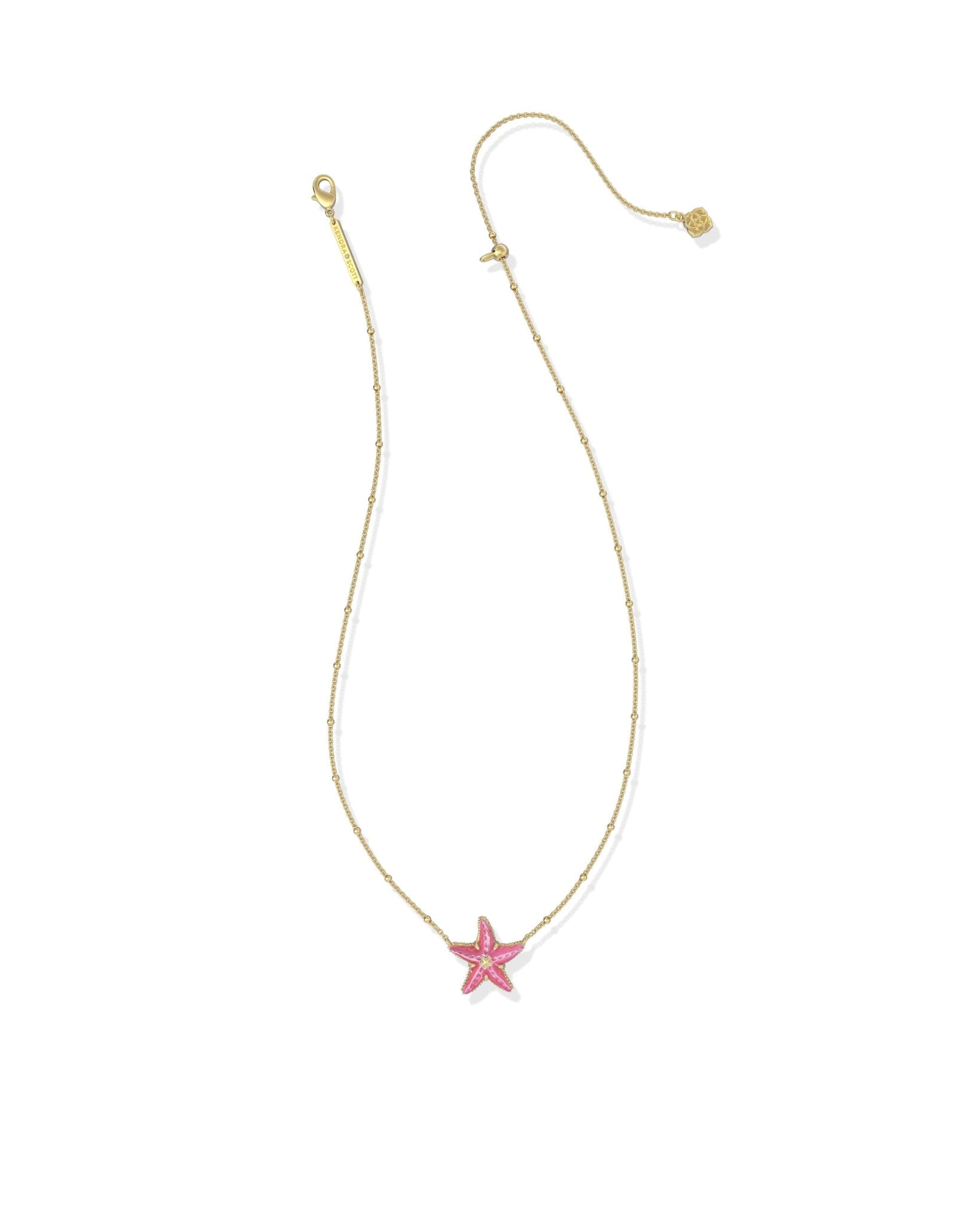 PARKER STARFISH SHORT PENDANT NECKLACE GOLD BRIGHT PINK MOTHER OF PEARL - She Chester