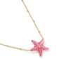 PARKER STARFISH SHORT PENDANT NECKLACE GOLD BRIGHT PINK MOTHER OF PEARL - She Chester