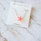 PARKER STARFISH SHORT PENDANT NECKLACE GOLD BRIGHT PINK MOTHER OF PEARL - She Chester