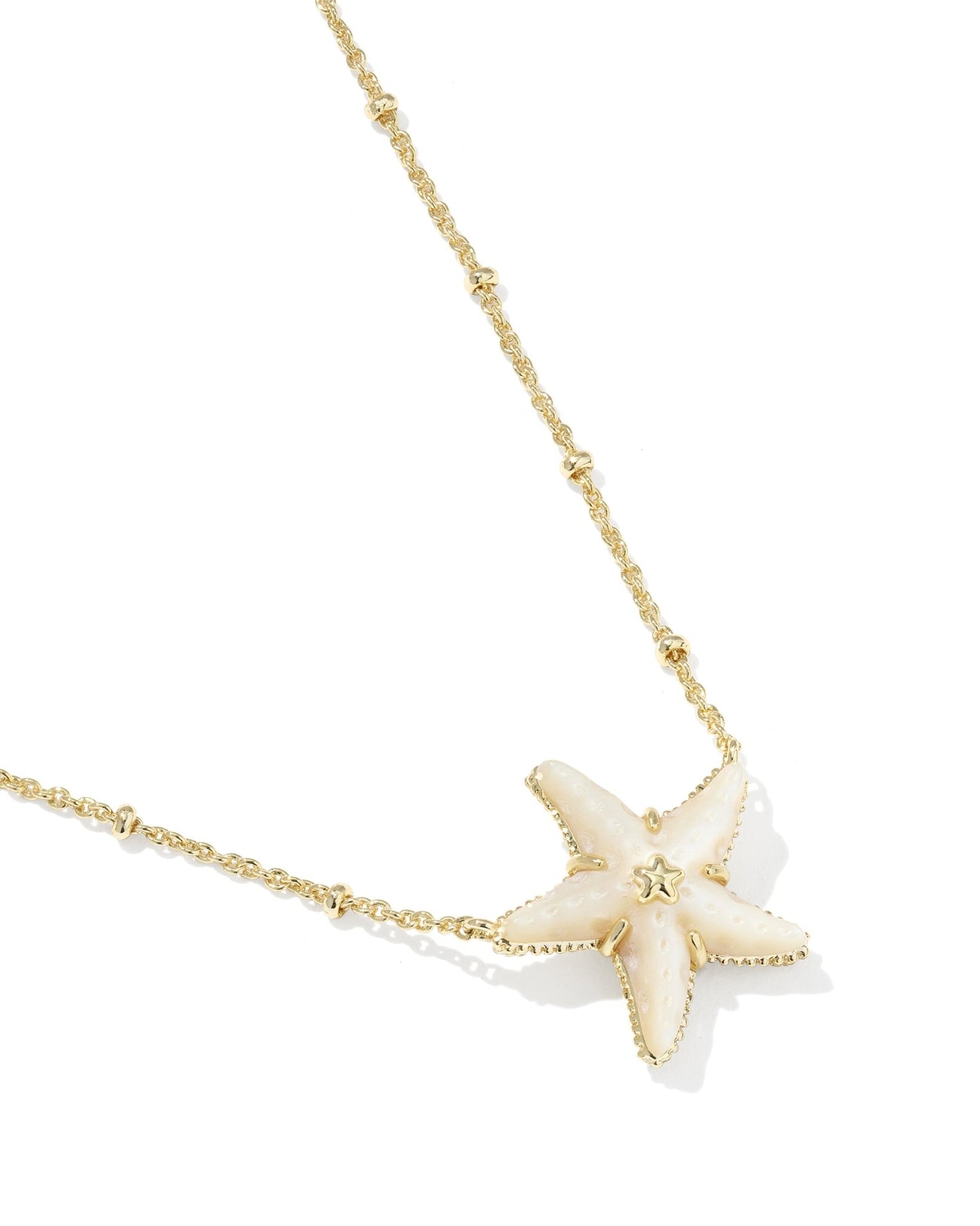 PARKER STARFISH SHORT PENDANT NECKLACE GOLD NATURAL MOTHER OF PEARL - She Chester