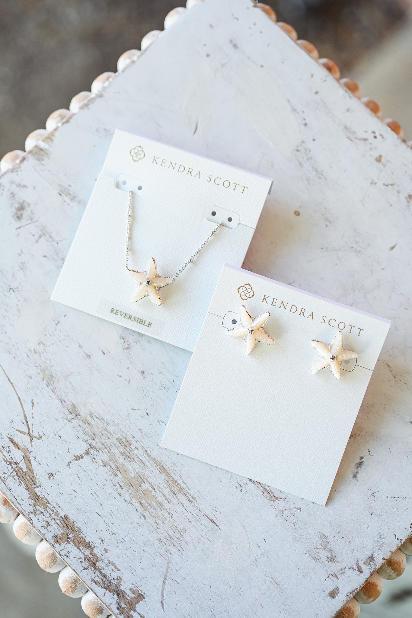 PARKER STARFISH SHORT PENDANT NECKLACE SILVER NATURAL MOTHER OF PEARL - She Chester