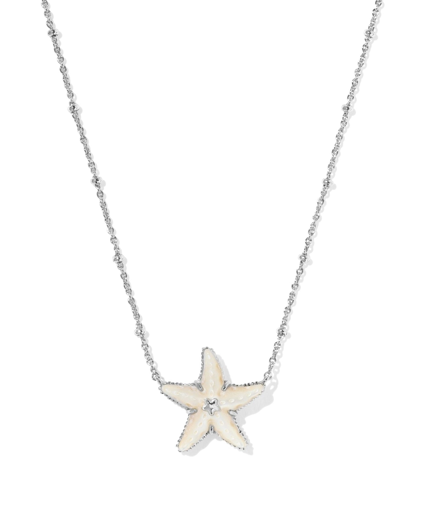 PARKER STARFISH SHORT PENDANT NECKLACE SILVER NATURAL MOTHER OF PEARL - She Chester