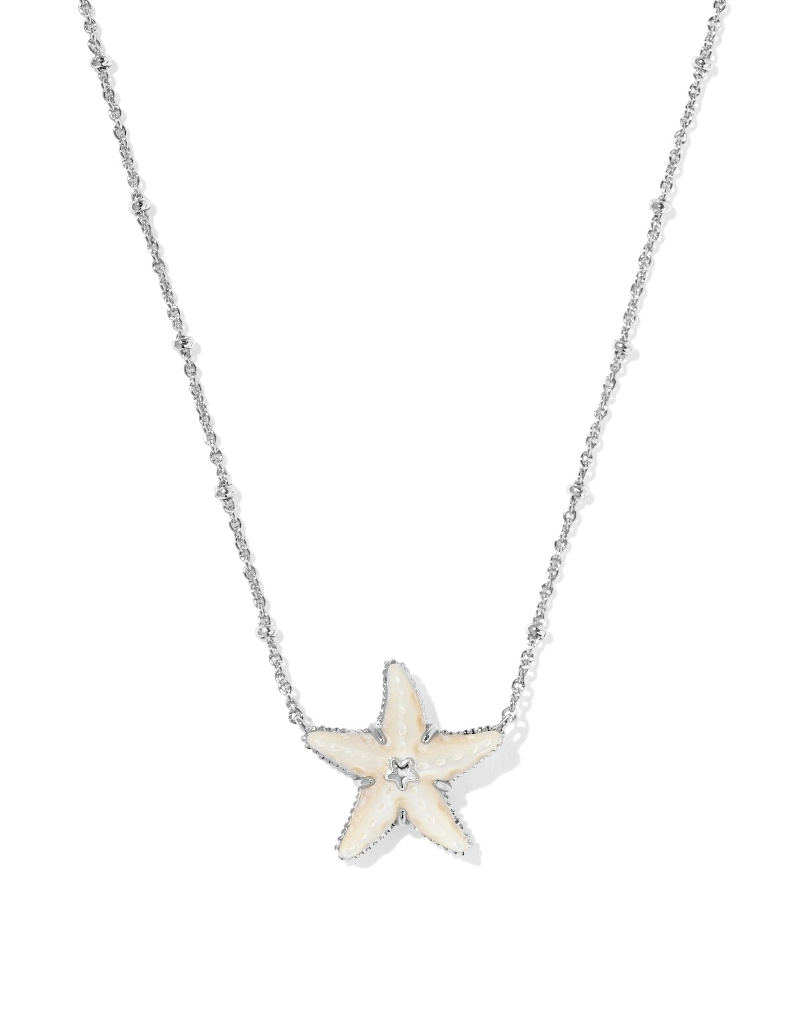 PARKER STARFISH SHORT PENDANT NECKLACE SILVER NATURAL MOTHER OF PEARL - She Chester