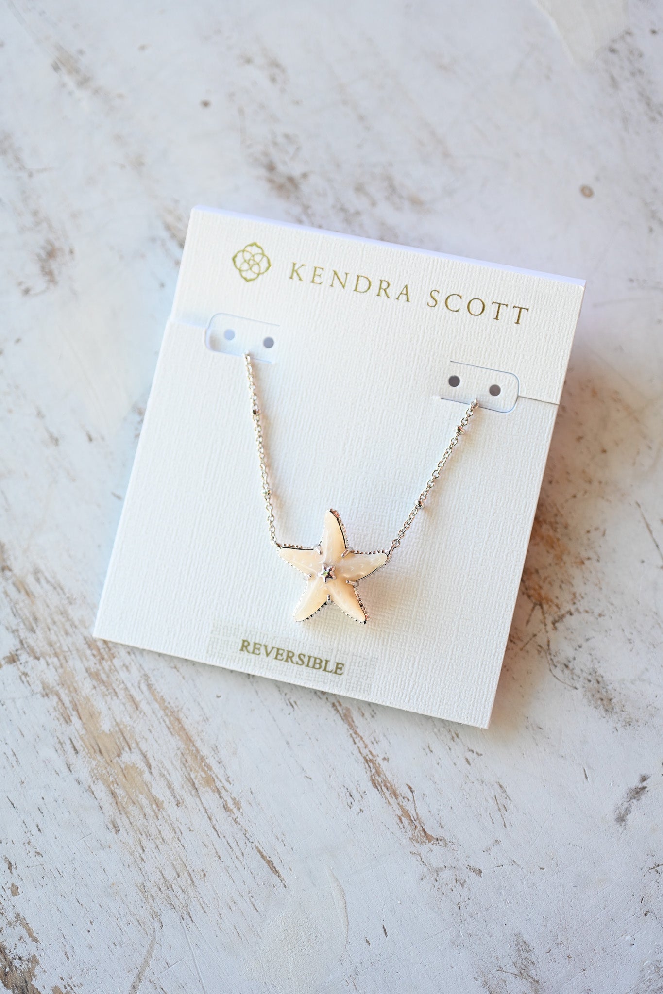 PARKER STARFISH SHORT PENDANT NECKLACE SILVER NATURAL MOTHER OF PEARL - She Chester