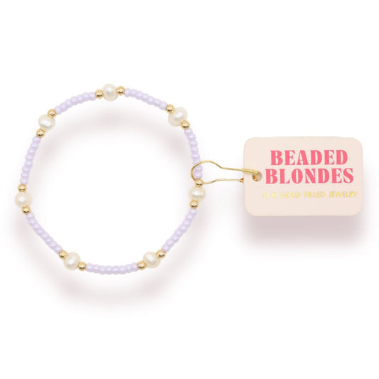 Pastel Lilac Pearl Bracelet Standard Size - She Chester