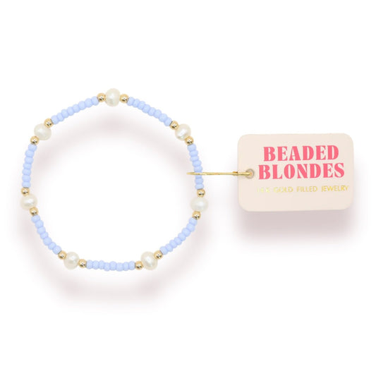 Pastel Periwinkle Pearl Bracelet Standard Size - She Chester