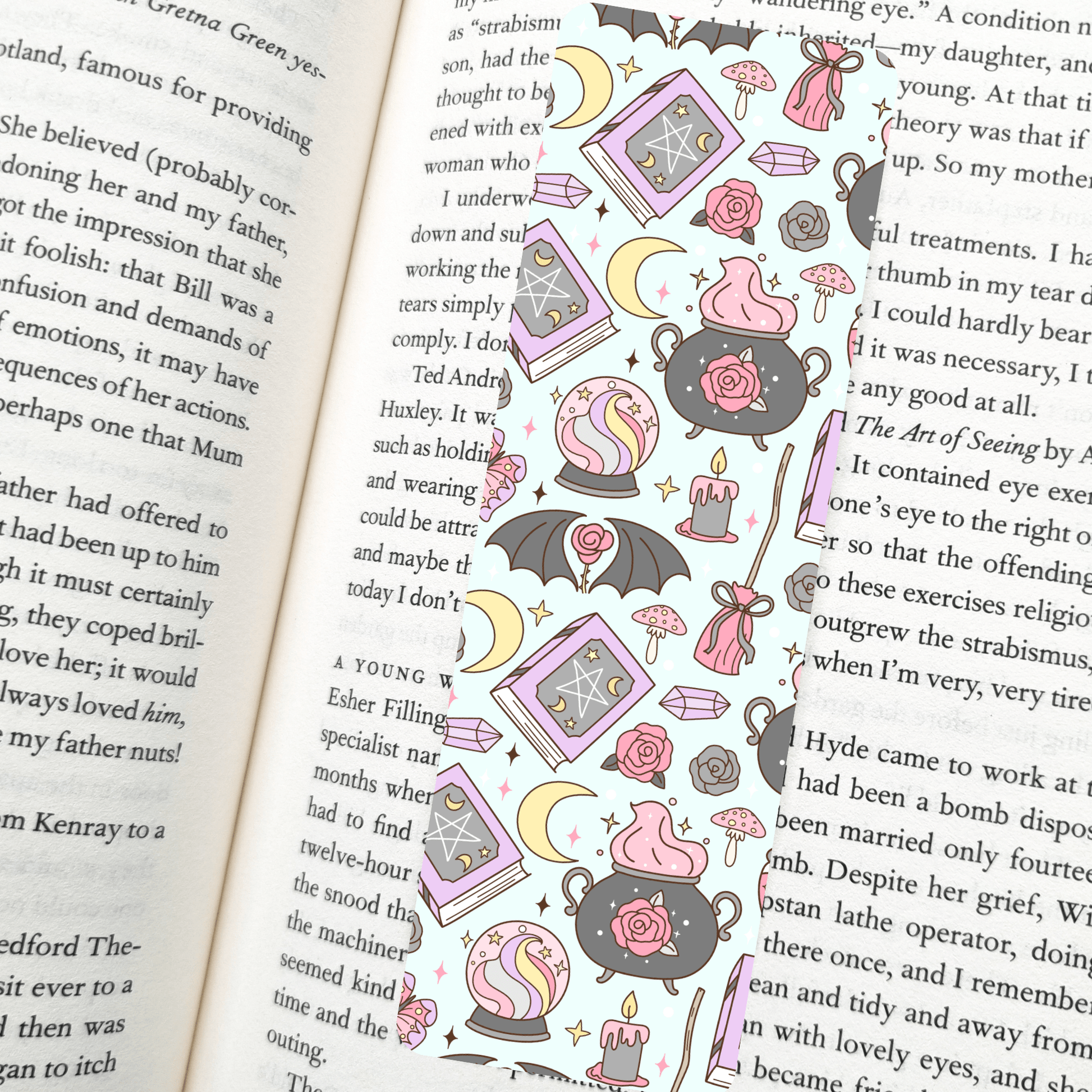 Pastel Witch Bookmark – Soft Matte Laminated   - She Chester