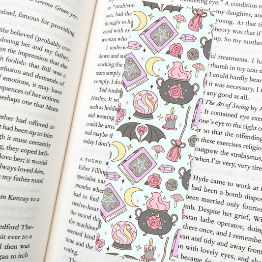 Pastel Witch Bookmark – Soft Matte Laminated   - She Chester