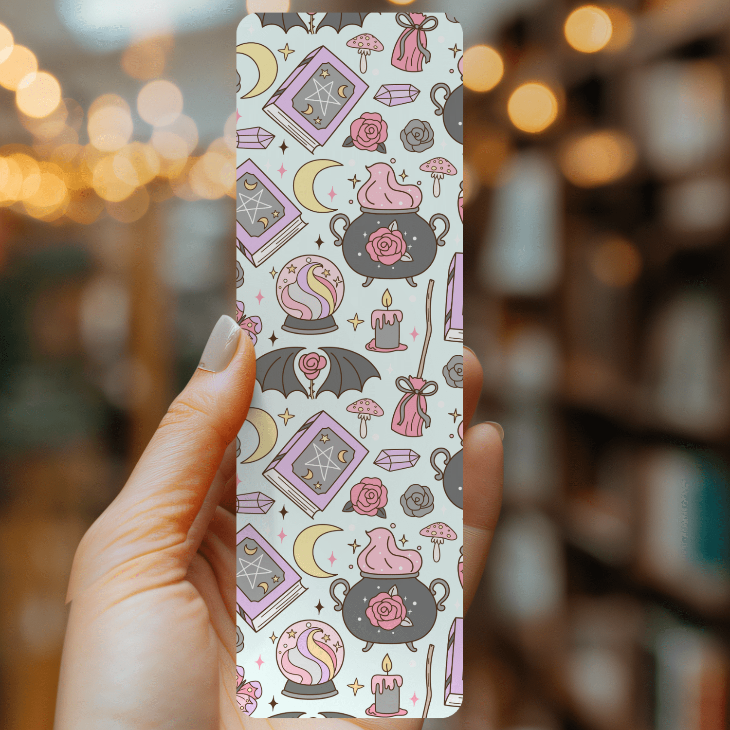 Pastel Witch Bookmark – Soft Matte Laminated   - She Chester