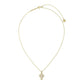 PEARL CROSS SHORT PENDANT NECKLACE GOLD WHITE PEARL - She Chester