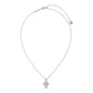 PEARL CROSS SHORT PENDANT NECKLACE SILVER WHITE PEARL - She Chester