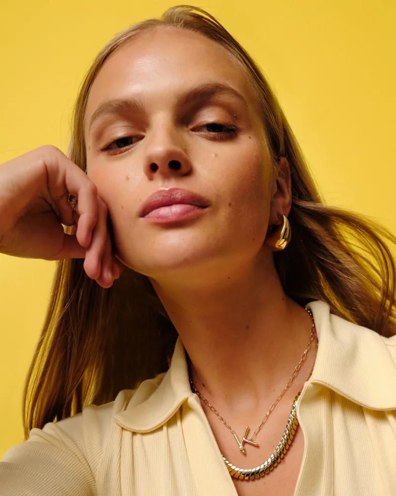 Pearl Letter Gold Pendant Necklace - She Chester