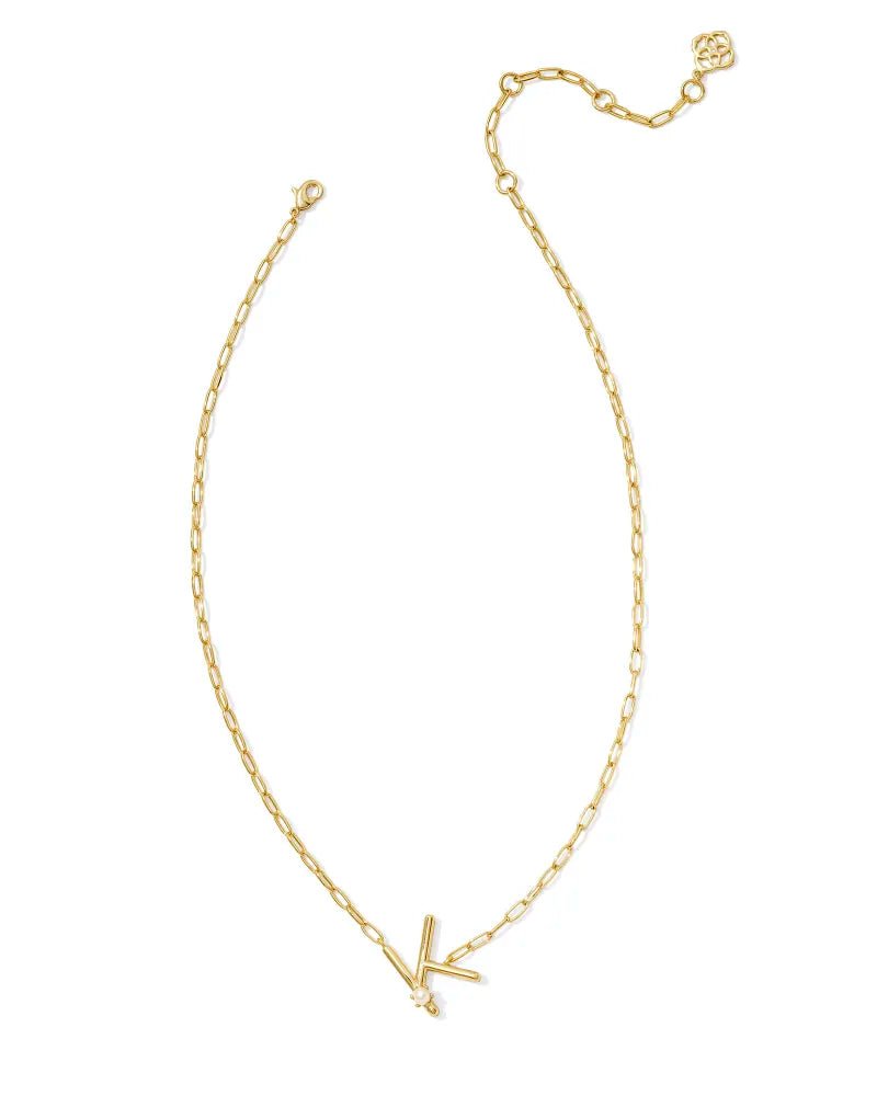 Pearl Letter Gold Pendant Necklace - She Chester
