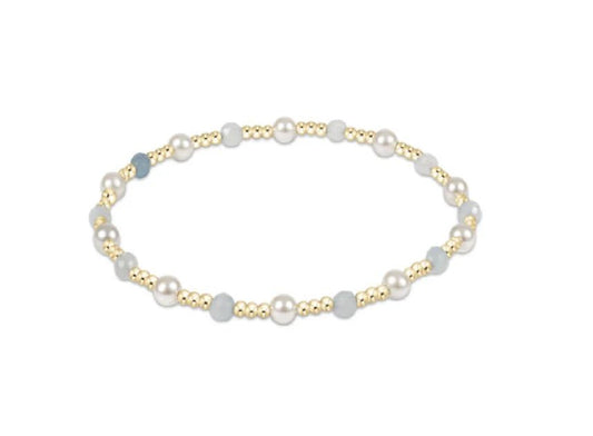PEARL SINCERITY PATTERN 4MM BEAD BRACELET - AQUAMARINE - She Chester