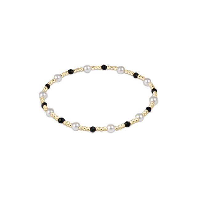 Pearl Sincerity Pattern 4mm Bead Bracelet - Faceted Onyx - She Chester