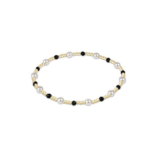 Pearl Sincerity Pattern 4mm Bead Bracelet - Faceted Onyx - She Chester