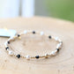 Pearl Sincerity Pattern 4mm Bead Bracelet - Faceted Onyx - She Chester
