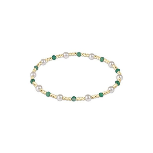 Pearl Sincerity Pattern 4mm Bead Bracelet - Green - She Chester